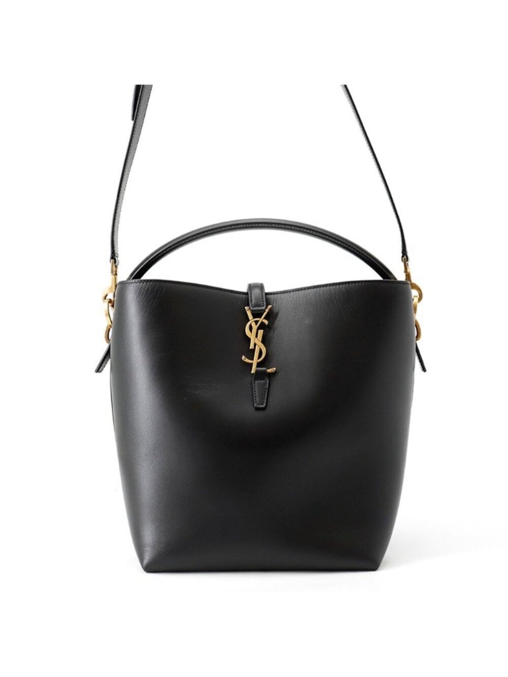 Saint Laurent Paris Handbag le 37 Calfskin 2-Way Shoulder Black